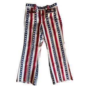 Vintage 70’s Americana Stars and Stripes Denim Bell Bottom Jeans 29w X 29l
